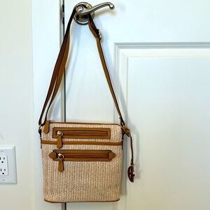 Giani Bernini Women’s Straw North South Small Crossbody Bag